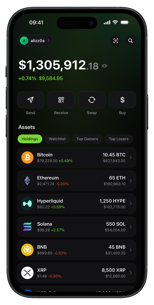 Crypto Wealth Dashboard Concept screenshot
